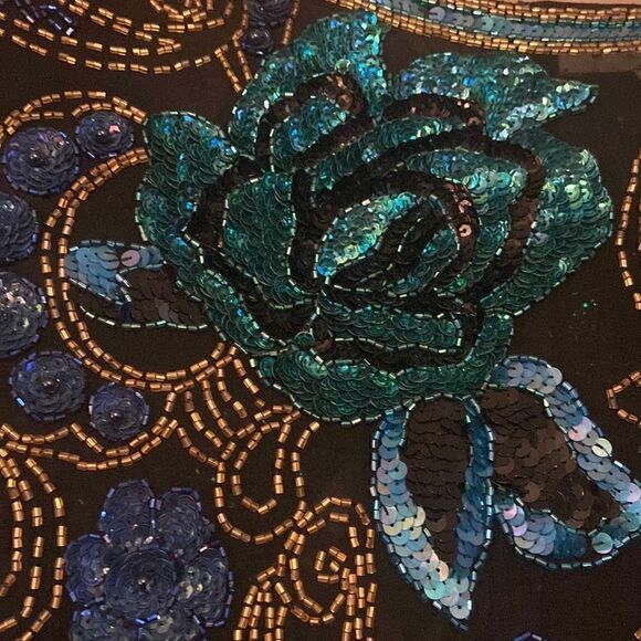 VINTAGE Silk Beaded Evening Top Blouse NiteLine Size 10 - Picture 3 of 10